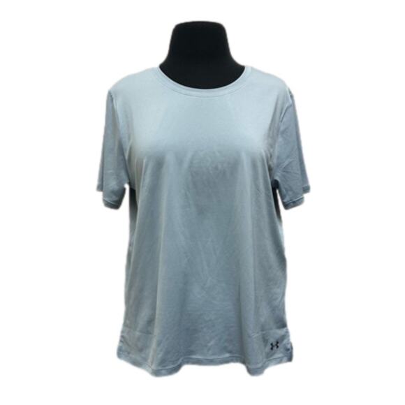 Under Armour RUSH Vent T-Shirt NEW Slate Blue Fitted Stretch Mesh Size L - Picture 1 of 12